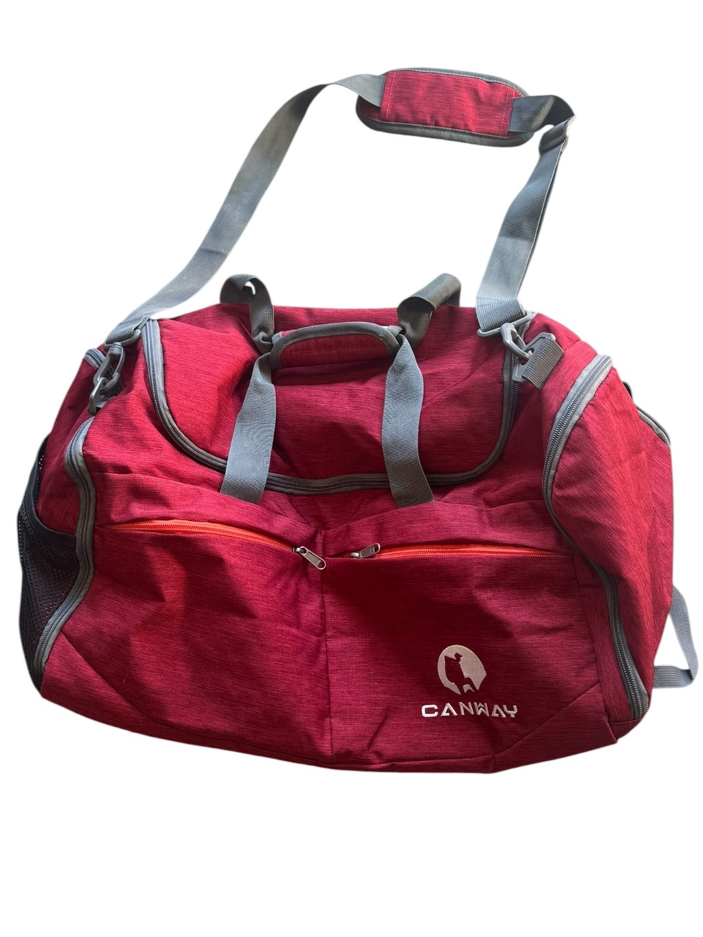 Canway High End Red Weekender Men’s Duffel Bag with Shoulder Strap MINTY